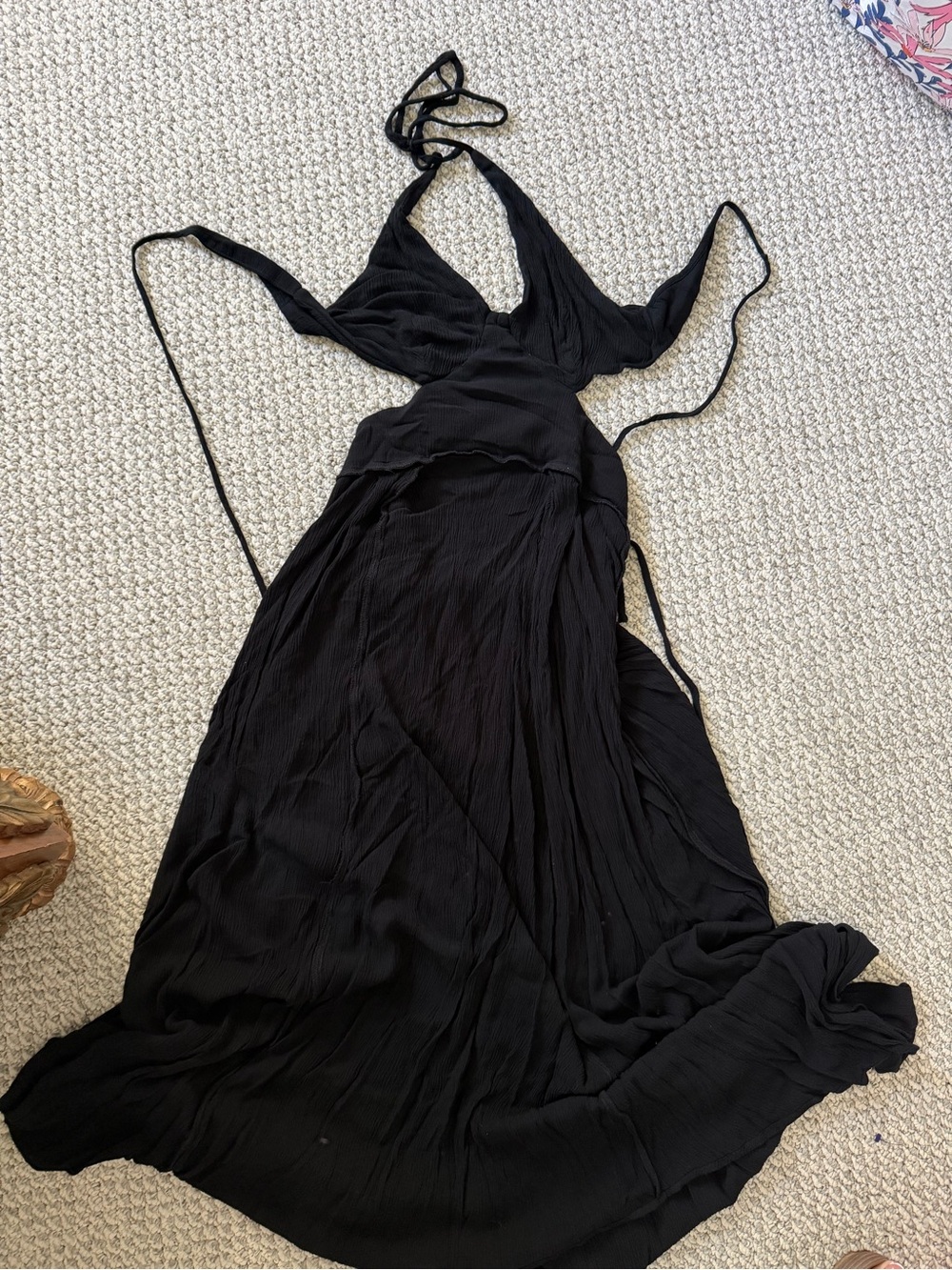 Black Halter Maxi Dress - Brand Unspecified
